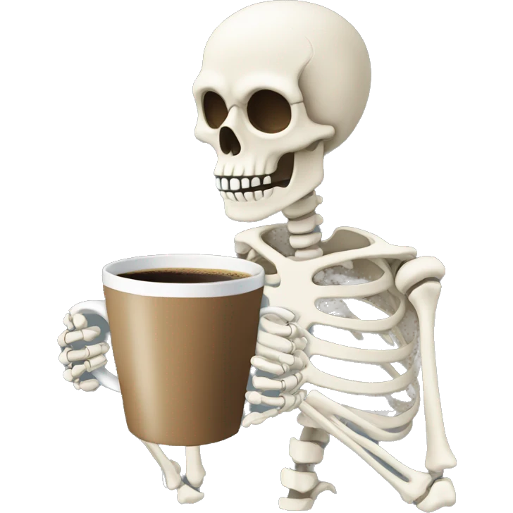 skeleton drinking coffee emoji