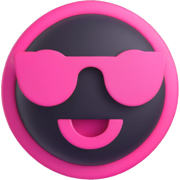 Blackpink inspired icon, pink and black, modern pop look, 3D Emoji style emoji