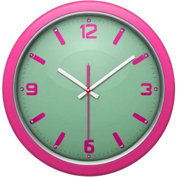 Sage green and hot pink clock emoji