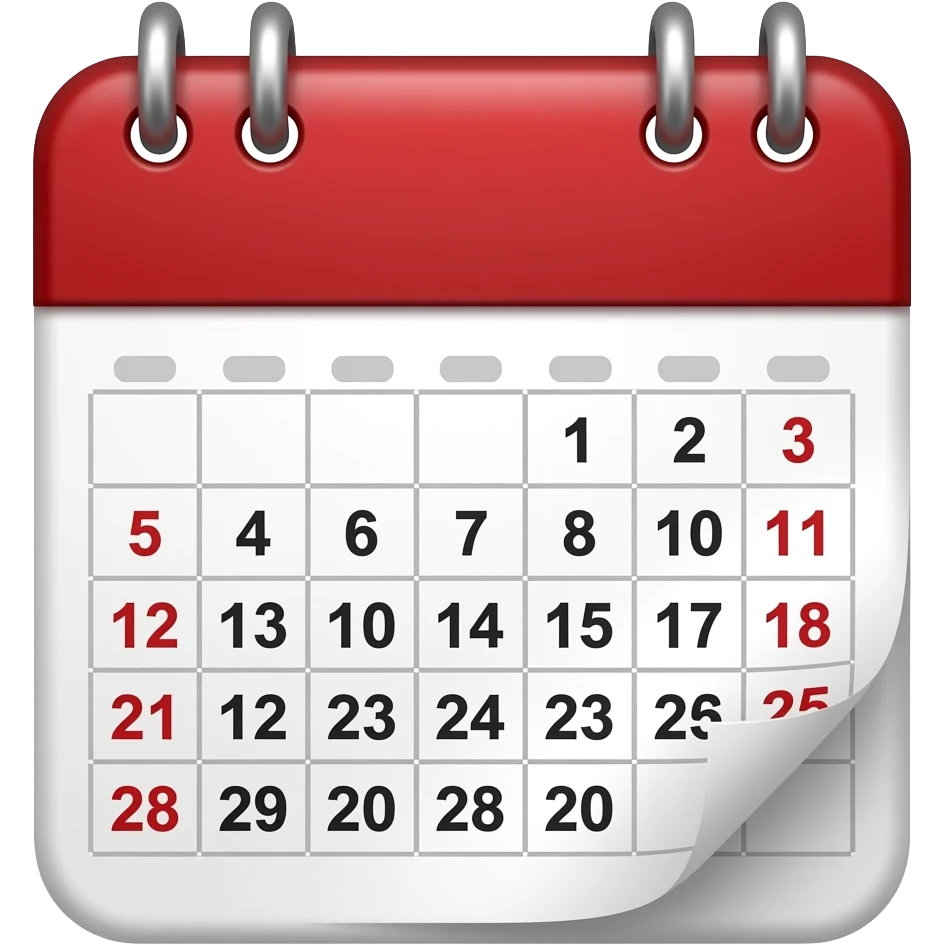 ein kleines foto von einem kalendar ohne datum odrr sonstiges aber in rot emoji