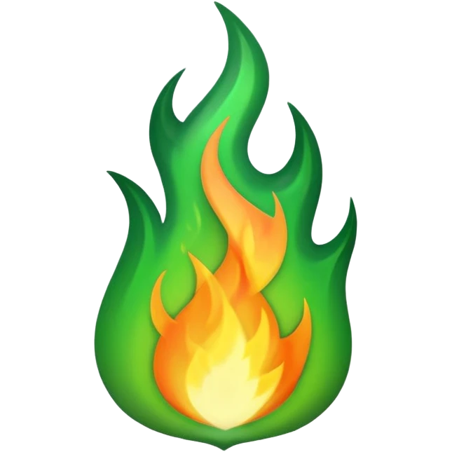 animated green flame emoji emoji
