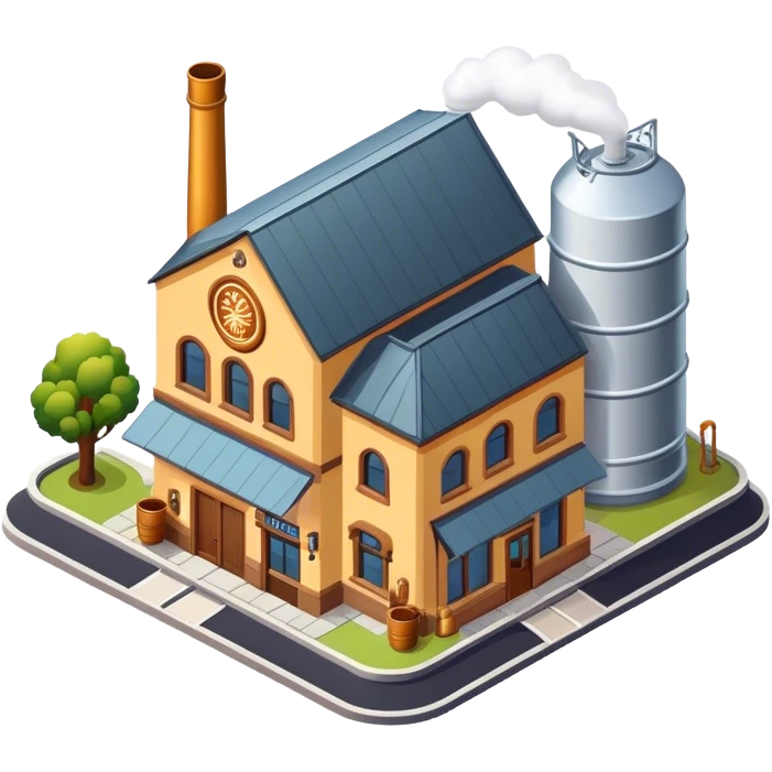 Isometric craft brewery building  emoji