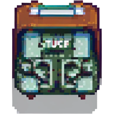 pixel art rendering of the text 'STUer', classic 8-bit style, each letter made from square pixels emoji