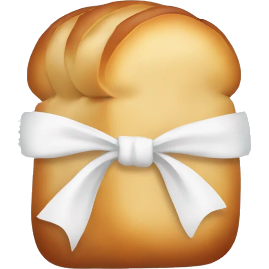 french bread with white bow emoji