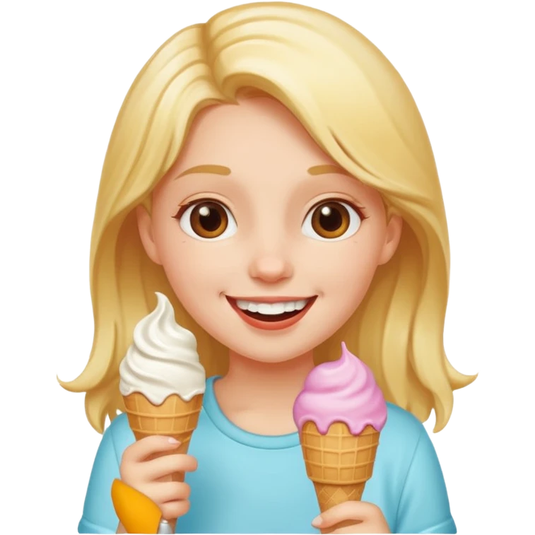 Girl eating ice cream emoji