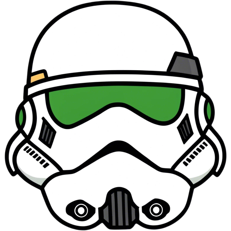 Stormtrooper helmet wearing green barete emoji