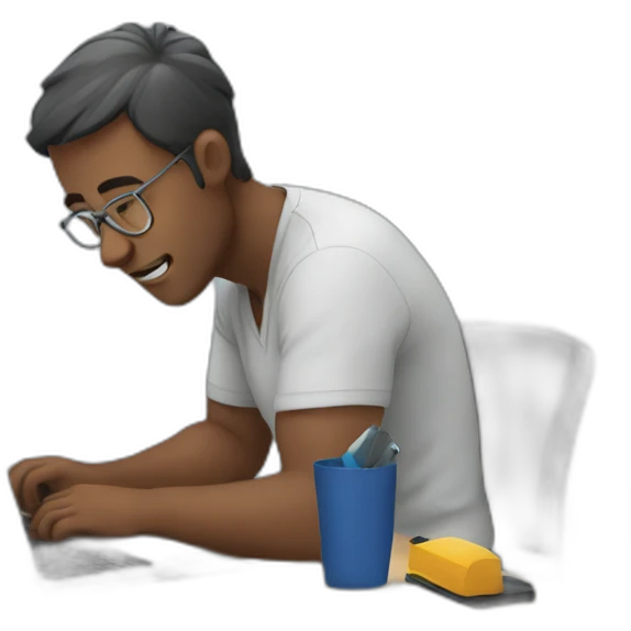 man busy at work emoji