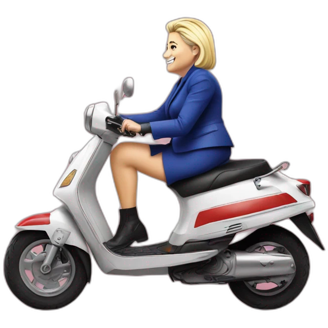 Marine le Pen sur un scooter emoji