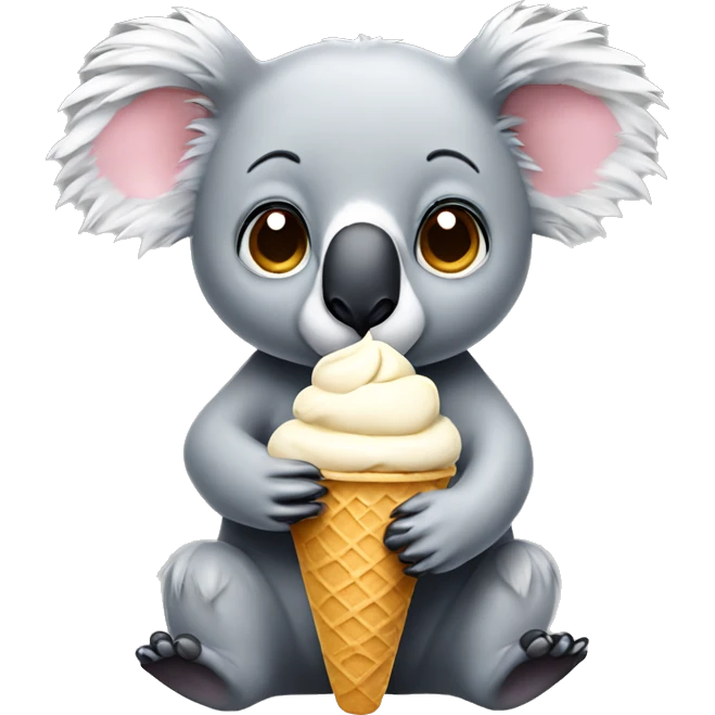 Koala eating ice cream emoji