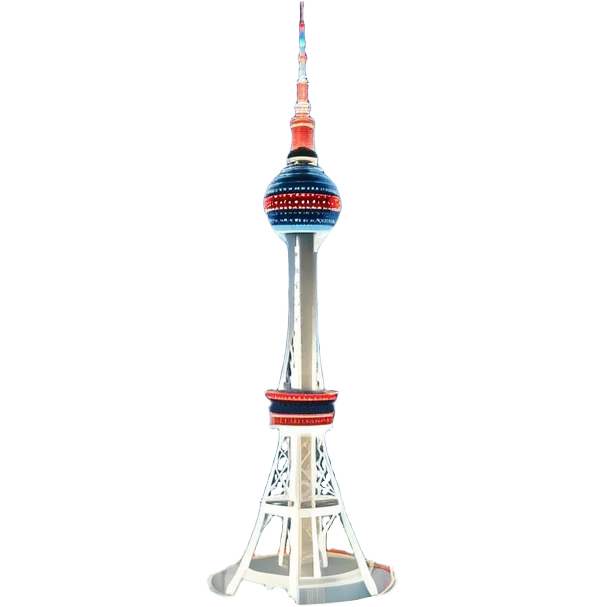 N Seoul Tower Landmark Emoji – Showing the tower atop Namsan Mountain with city lights in the background. emoji