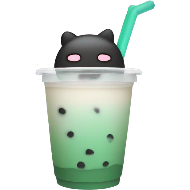 white boba tea in a plastic cup, no face emoji