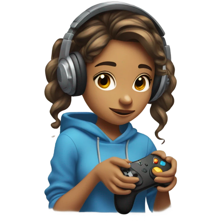 Teenage girl gaming emoji