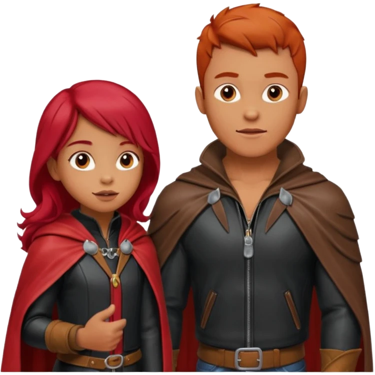 Lobo macho hablando con caperucita roja emoji