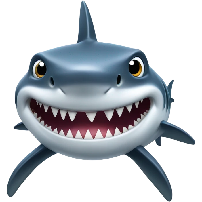 Eye lashes on a shark emoji