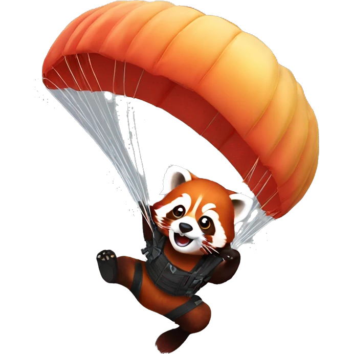 red panda parachuting emoji