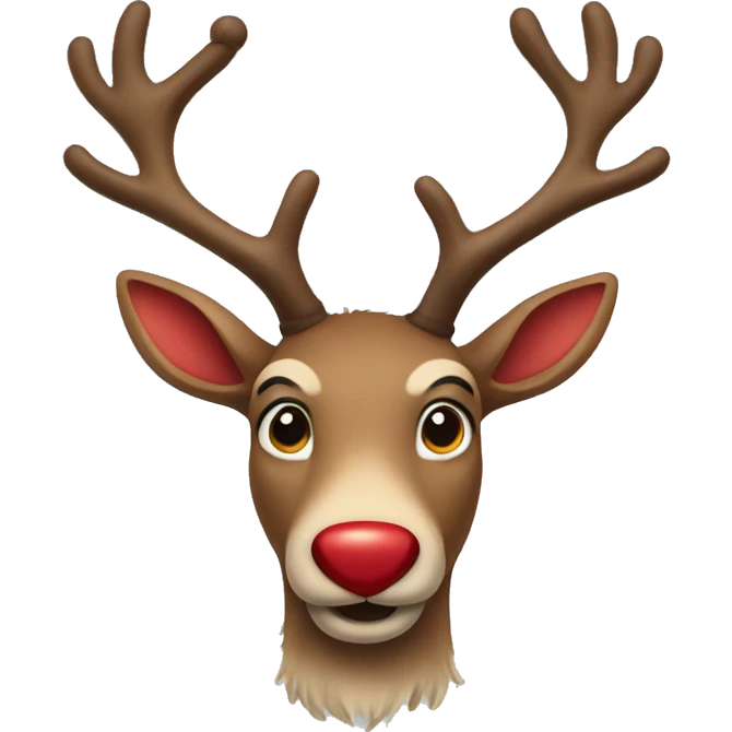 Red-nosed reindeer emoji