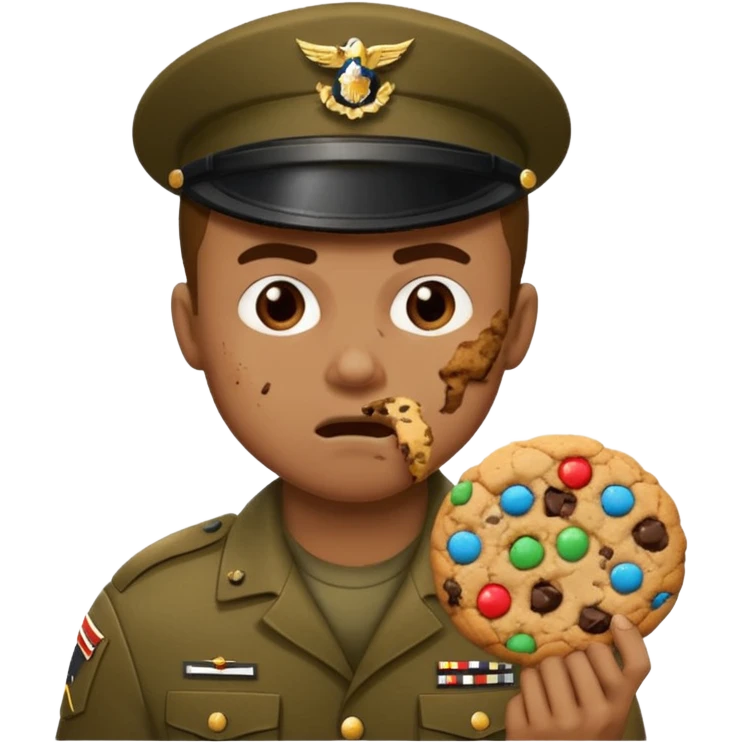 Militar mordiendo galleta emoji