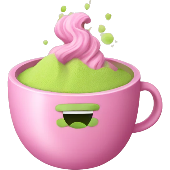 Pink matcha in a cup emoji