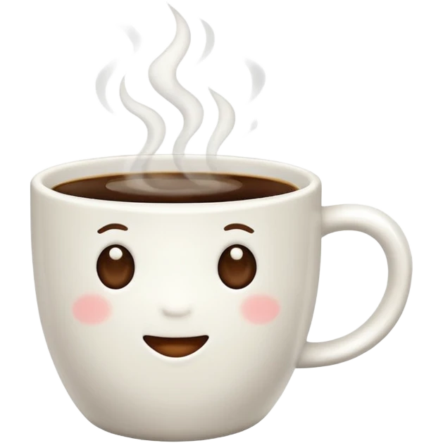 an adorable white cup of coffee emoji