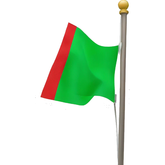 Red flag behind a green flag  emoji