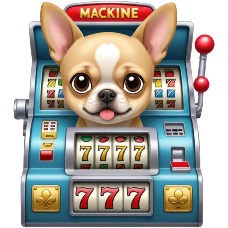 Chihuahua pug dog playing slot machine  emoji