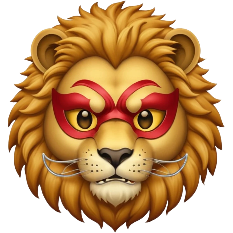 A masked lion emoji