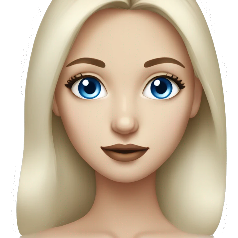 Russian girl with blue eyes and makeup  emoji