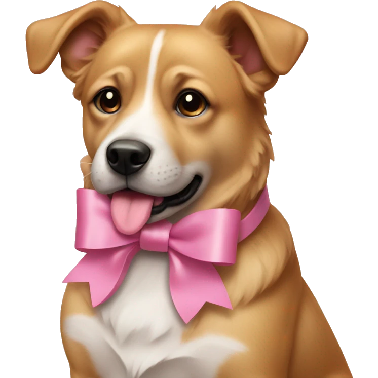 Dog with a pink bow emoji