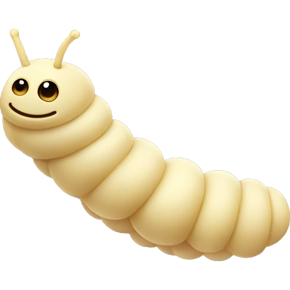 fat cream colored caterpillar emoji