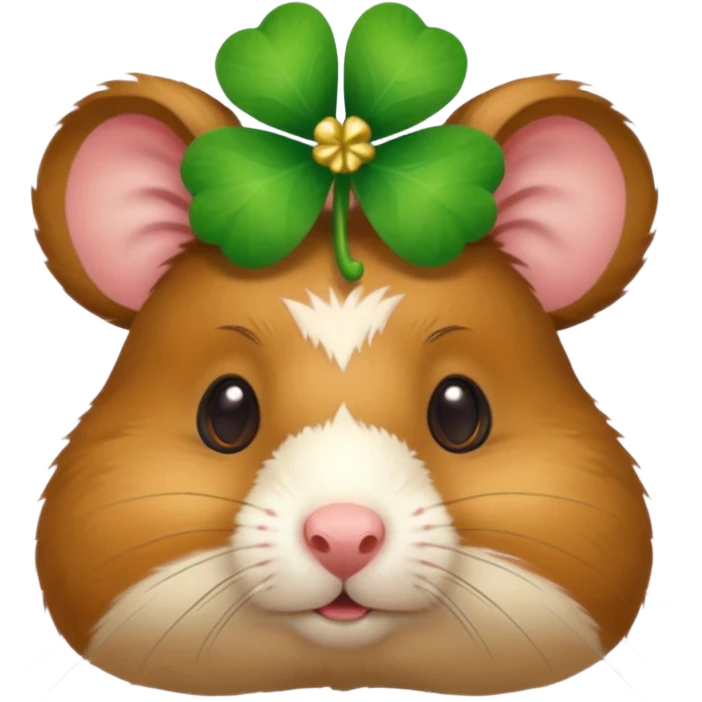 I want a hamster head to wear a clover head accessories emoji