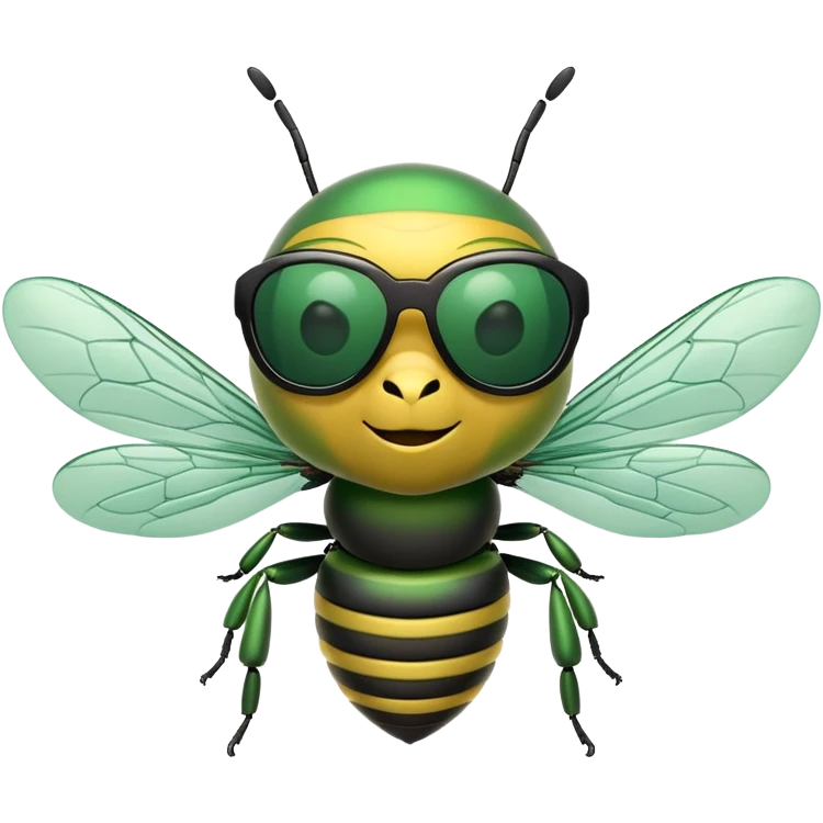 green bee wearing sunglasses emoji