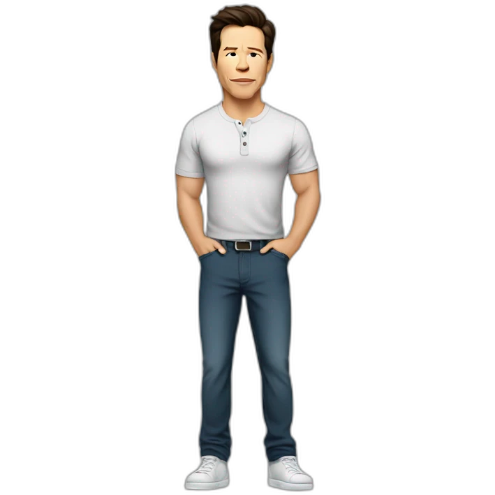 mark wahlberg cartoon wearing henley emoji
