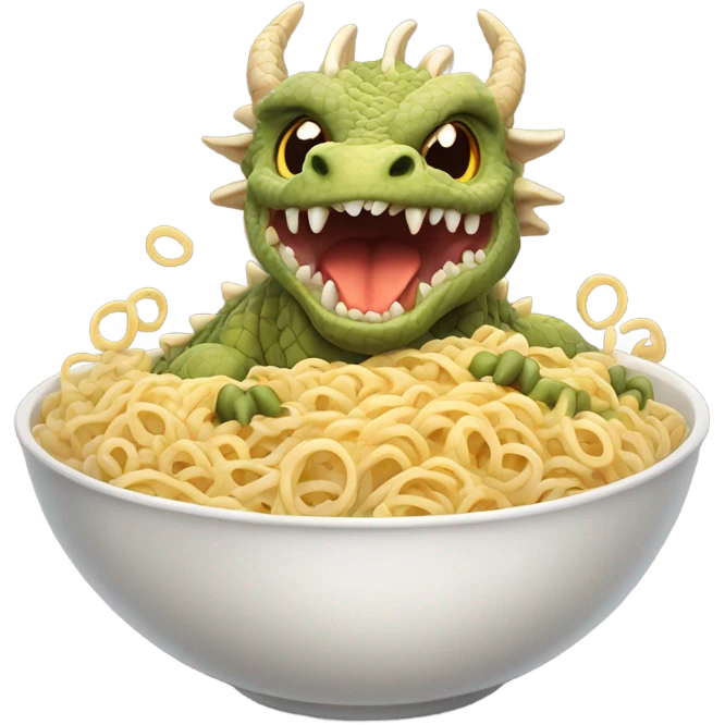 Dragon sobbing ramen noodles emoji