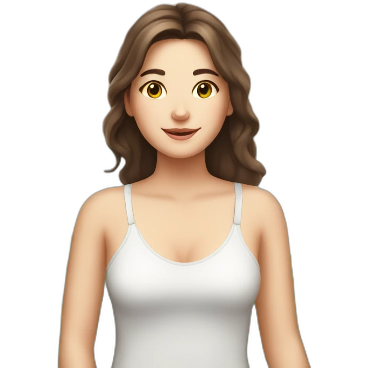 cute brunette white girl basking in the sun emoji