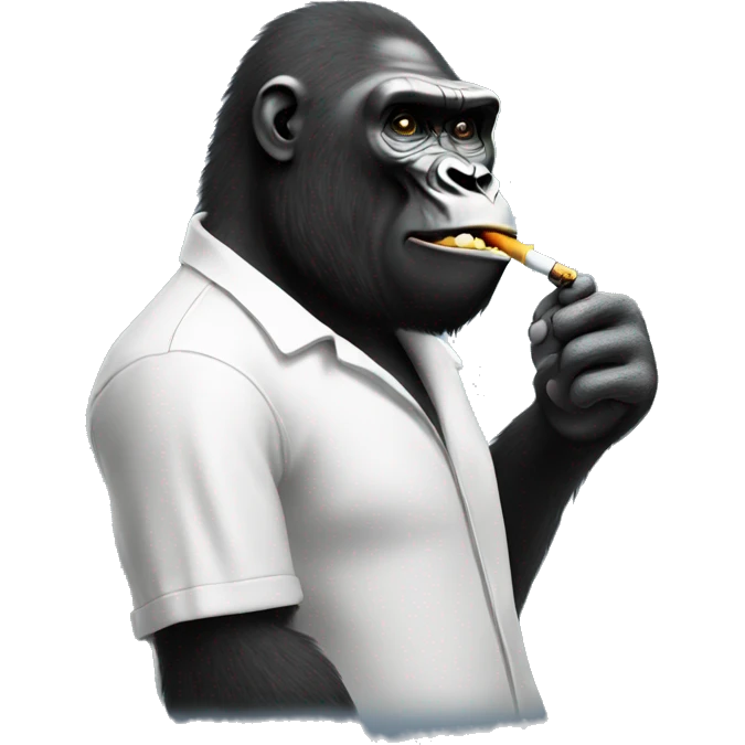 Gorilla vaping emoji