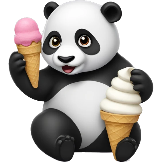 Panda eating ice cream emoji