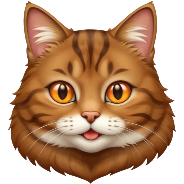 Brown cat tabby with white mouth emoji