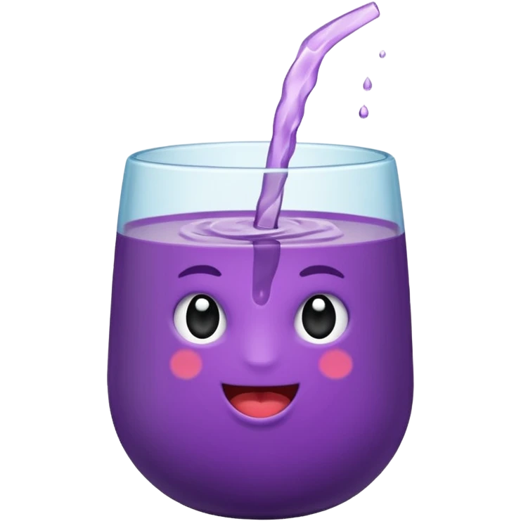 vaso de plumavit con liquido morado chorreando emoji