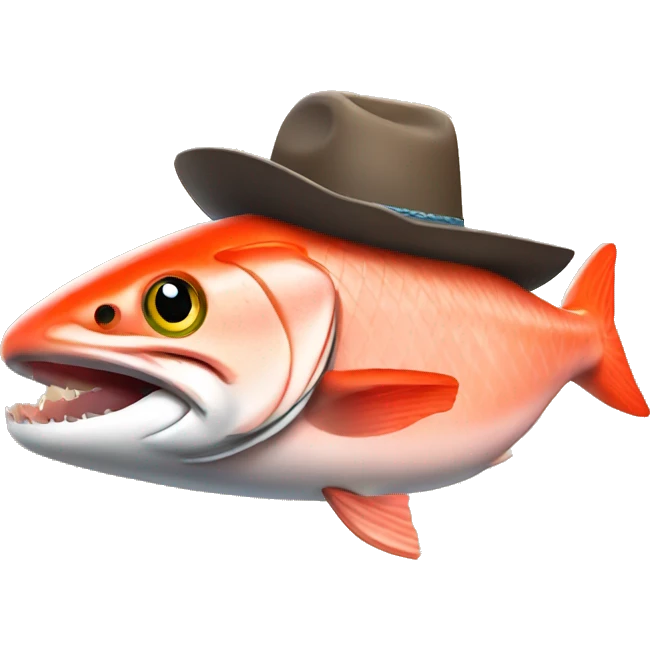 Salmon wearing Cowboy hat emoji