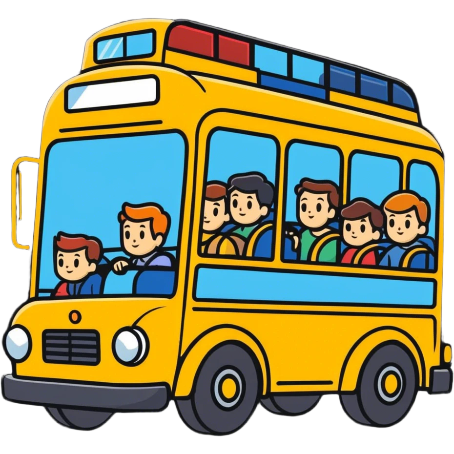 Auto in Bus fährt emoji