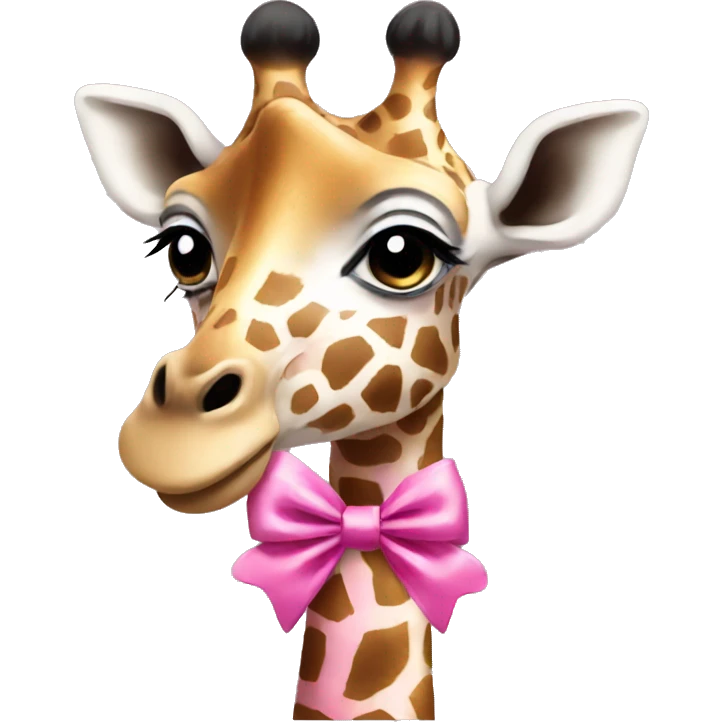Giraffe with pink bow emoji