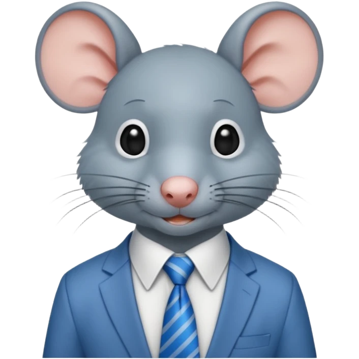 rat with shirt and blue tie emoji
