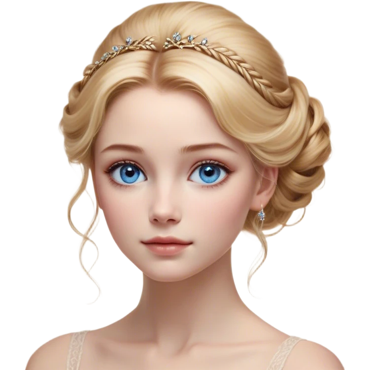 Cinematic Realistic Cinderella Portrait, depicted with lifelike skin texture, subtle rosy undertones, and soft natural lighting that enhances the gentle contours of her face. Her intricately detailed golden blonde hair is elegantly styled in an updo, with delicate wisps framing her face for added realism. Her deep, expressive blue eyes radiate warmth and sincerity, reflecting a quiet resilience and grace. She is dressed in her iconic ball gown, the fabric shimmering with intricate embroidery and fine translucent layers that catch the light beautifully. The soft sheen of satin gloves and the delicate sparkle of a glass-like slipper peeking from beneath her dress add a touch of magical realism. The portrait features an enchanting glow with a natural, luminous finish, seamlessly blending realism and fairytale charm to evoke a sense of depth, elegance, and timeless beauty. emoji