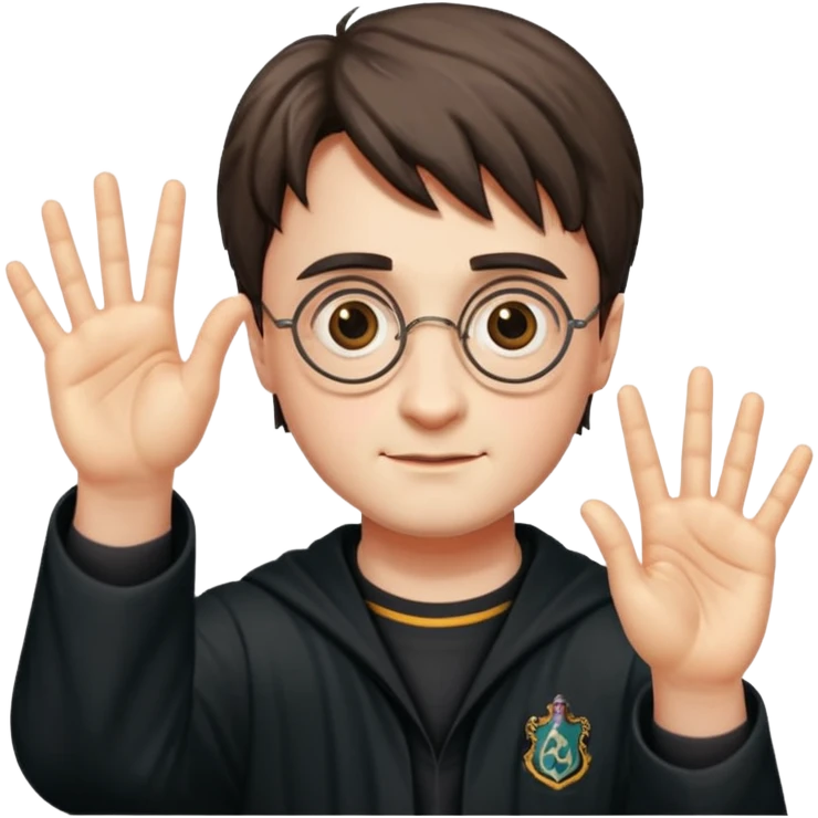 Harry Potter holding up 7 fingers emoji