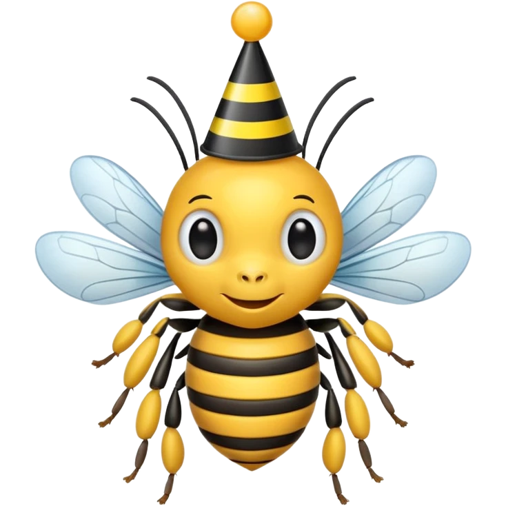 party hatted bee emoji