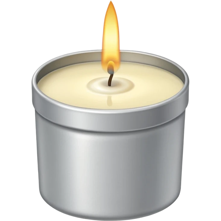 Vanilla candle – cream-colored wax in a silver tin emoji