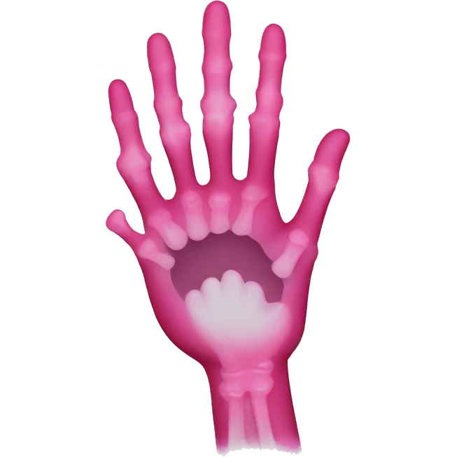 Pink hand xray with glitter  emoji