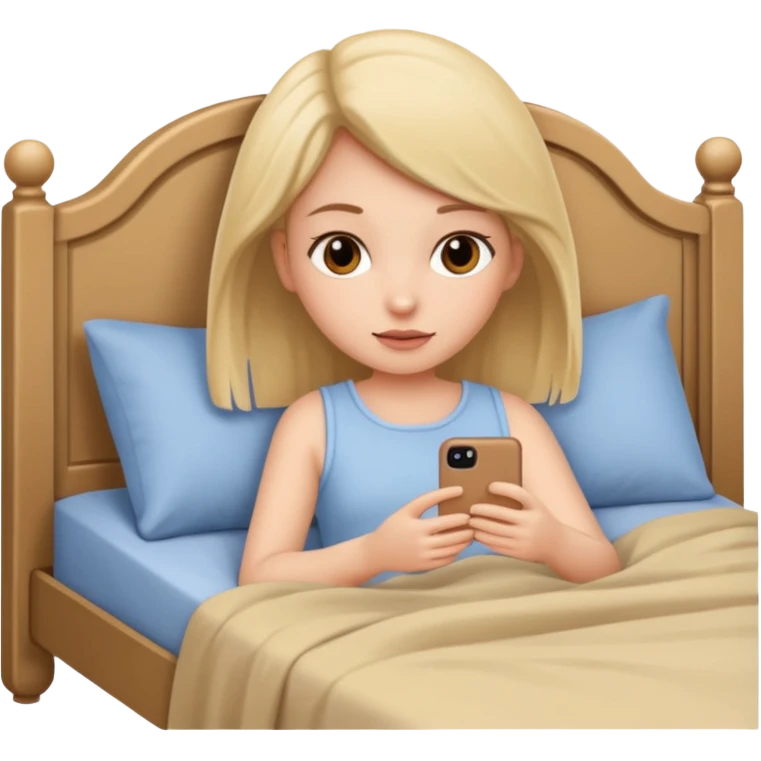 girl in a beige bed emoji