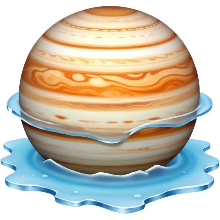 Jupiter covered in ice emoji