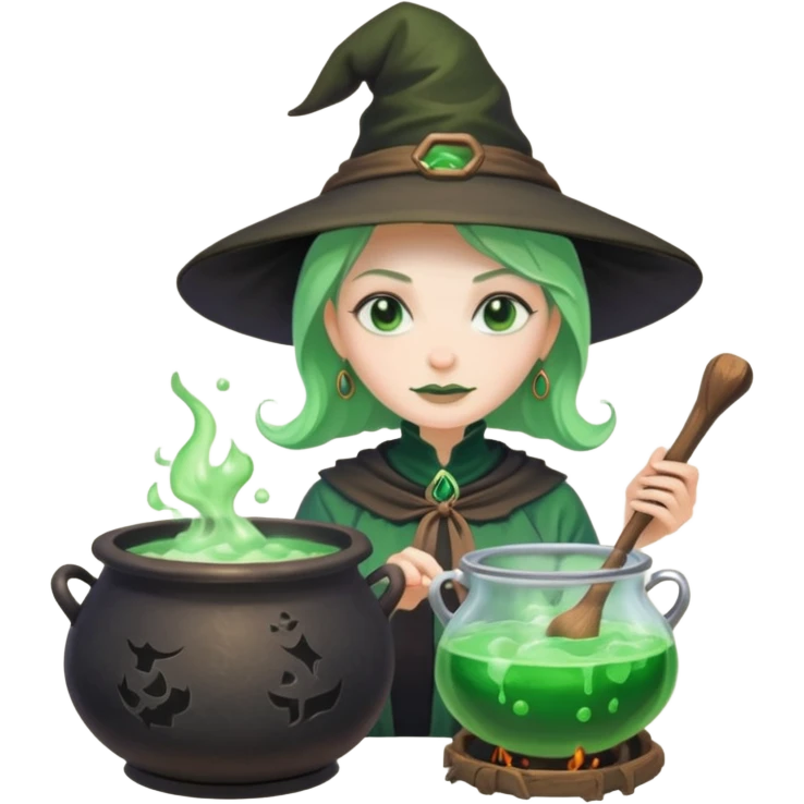 green witch cooking potion emoji